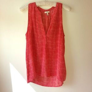 Joie- Red/White V-Neck Blouse M